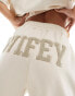 Six Stories Wifey teddy joggers co-ord in champagne