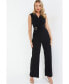 Women's Palazzo Jumpsuit With Embellished Buckle