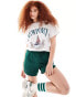 ASOS DESIGN oversized t-shirt with newport yacht graphic in ice marl