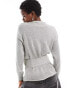 Glamorous wrap front jumper in grey marl knit