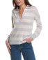 Forte Cashmere Striped Cashmere Polo Sweater Women's Grey Xs