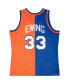 Men's Patrick Ewing Blue, Orange New York Knicks Hardwood Classics 1991-92 Split Swingman Jersey