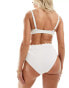 Peek & Beau Fuller Bust scallop high-waist bikini bottom in white crinkle