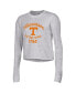 Women's Gray Tennessee Volunteers Boyfriend Cropped Long Sleeve T-shirt