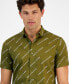 Men's Short Sleeve Button-Front Logo Print Stretch Shirt, Created for Macy's