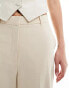 Mango slouchy straight leg tailored trouser in beige