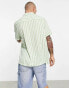 ASOS DESIGN revere stripe shirt in green