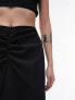 Topshop co-ord centre front ruched maxi skirt in black