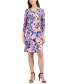 Women's Floral-Print Ruched Sheath Dress