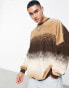 ASOS DESIGN super oversized sweatshirt in brushed brown ombre