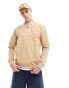 Tommy Jeans regular tonal flag logo crew neck sweatshirt in sand