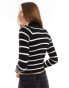 Stradivarius ribbed jumper in black & white stripe