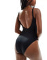 ASOS DESIGN Maya cut-out plunge swimsuit in black