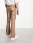 Muubaa oversized leather workwear trousers in brown