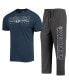 Комплект пижамы Concepts Sport Heathered Charcoal, Navy BYU Cougars Meter T-shirt and Pants Sleep Set