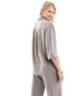 JDY Tall 3/4 sleeve loose shirt co-ord in taupe