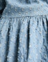 Never Fully Dressed embellished smock mini dress in denim jacquard