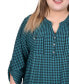 Plus Size Roll-Tab Sleeve Top