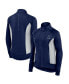 Women's Navy Dallas Cowboys Studio Fitted Full-Zip Gym Track Jacket