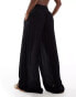 ASOS DESIGN mix & match crinkle beach trouser in black