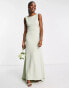 TFNC Bridesmaid bow back maxi dress in sage green