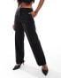 ASOS DESIGN Petite slim straight tailored trousers in black