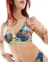 Reclaimed Vintage retro underwire bikini top in lemon print