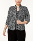 Plus Size Printed Mandarin Jacket & Top Set