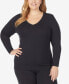 Plus Size Softwear with Stretch V-Neck Top