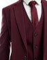 ASOS DESIGN slim suit jacket in burgundy