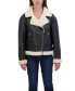 Women's Moto Zip Front Faux Leather Shearling Jacket