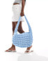 Glamorous oversized padded shoulder bag in blue