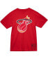 Men's and Women's Red Miami Heat Hardwood Classics MVP Throwback Logo T-shirt