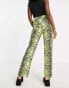 Annorlunda zebra print denim jeans in yellow