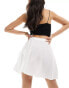 New Look button down mini skirt in white