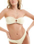 Brave Soul strapless bikini top with removable cups in yellow