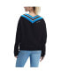 Women's Black Carolina Panthers Heidi V-Neck Pullover Sweatshirt