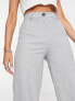 Bershka wide leg slouchy dad tailored trousers in grey