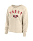 Women's Christian McCaffrey Oatmeal San Francisco 49ers Plus Size Name Number Crew Pullover Sweatshirt