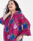 Plus Size Printed Pintuck Blouse, Created for Macy's