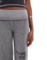 COLLUSION low rise washed turnover waistband trouser in grey