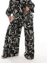 Extro & Vert Plus plisse trousers in abstract print co-ord