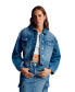 Women's Denim Jacket with Stone Embroidery