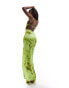 Jaded Rose cami maxi dress with open back in green floral print