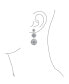 CZ Long Fashion Statement CZ Clear Blue Large Round Multi Circle Dangling Statement Chandelier Earrings For Women Prom Rhodium Plated Brass