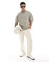 Selected Homme knitted t-shirt in beige stripe