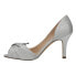 Nina Fay Glitter Peep Toe Evening Pumps Womens Silver Dress Casual FAY-SIL