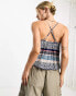 Superdry vintage tiered cami top in geo print