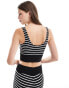 Miss Selfridge scoop bralette co-ord in black and white stripe