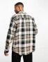 GANT heavy twill check overshirt in stone